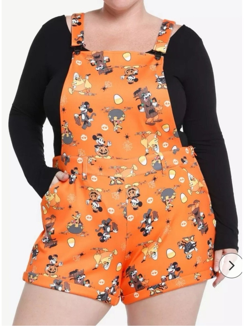 DISNEY Halloween Vintage Mickey Mouse Shortalls Plus Size HER UNIVERSE 4 24 26